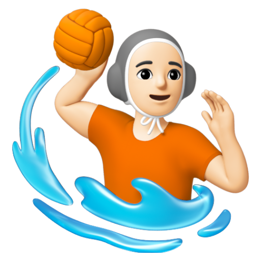 Emoji Người chơi bóng nước: màu da sáng 🤽🏻 dạng 3D