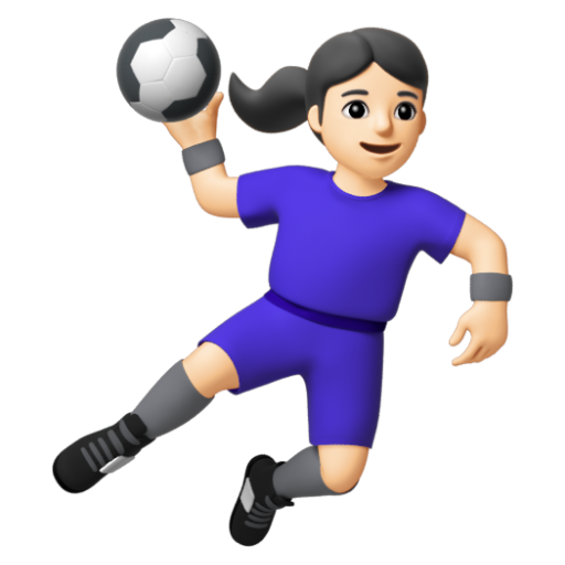 Emoji Người phụ nữ chơi bóng ném: màu da sáng 🤾🏻‍♀ dạng 3D