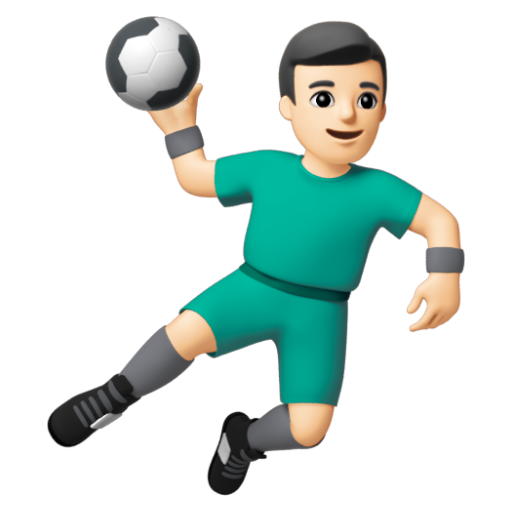 Emoji Người đàn ông chơi bóng ném: màu da sáng 🤾🏻‍♂ dạng 3D
