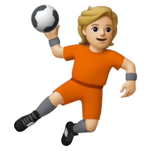 Emoji Người chơi bóng ném: màu da sáng trung bình 🤾🏼 dạng 3D