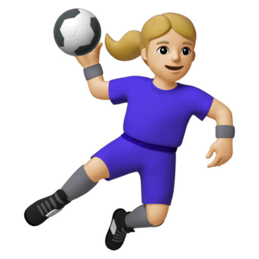 Emoji Người phụ nữ chơi bóng ném: màu da sáng trung bình 🤾🏼‍♀ dạng 3D