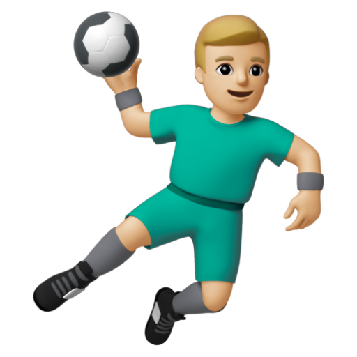 Emoji Người đàn ông chơi bóng ném: màu da sáng trung bình 🤾🏼‍♂ dạng 3D