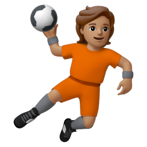 Emoji Người chơi bóng ném: màu da trung bình 🤾🏽 dạng 3D