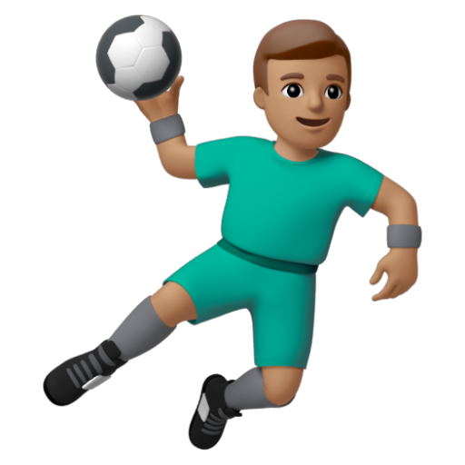 Emoji Người đàn ông chơi bóng ném: màu da trung bình 🤾🏽‍♂ dạng 3D