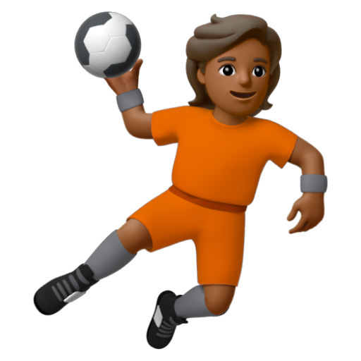 Emoji Người chơi bóng ném: màu da tối trung bình 🤾🏾 dạng 3D