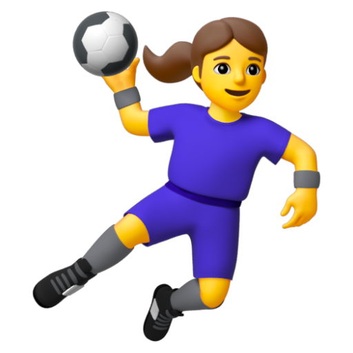 Emoji Người phụ nữ chơi bóng ném 🤾‍♀ dạng 3D