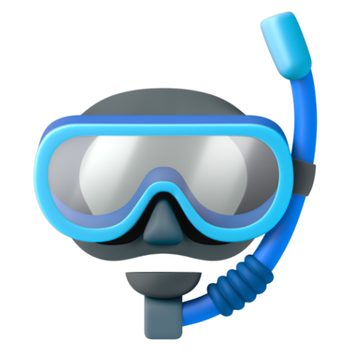Emoji Mặt nạ lặn 🤿 dạng 3D