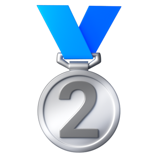 Emoji Huy chương bạc 🥈 dạng 3D
