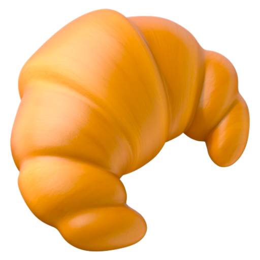 Emoji Bánh sừng bò 🥐 dạng 3D