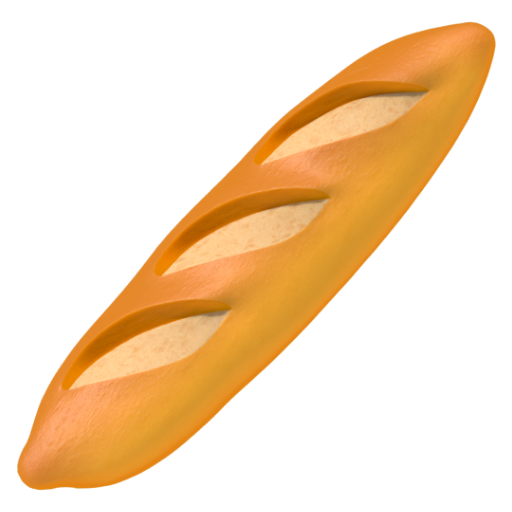 Emoji Bánh mì que 🥖 dạng 3D