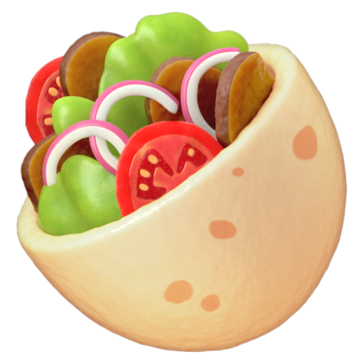 Emoji Bánh mì kẹp thịt 🥙 dạng 3D