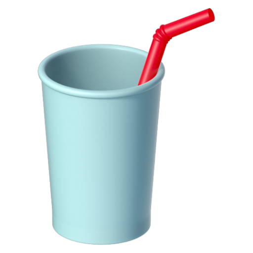 Emoji Cốc và ống hút 🥤 dạng 3D