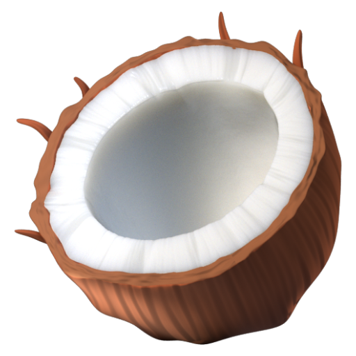 Emoji Dừa 🥥 dạng 3D