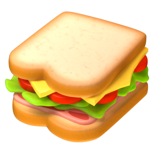 Emoji Bánh mỳ kẹp 🥪 dạng 3D
