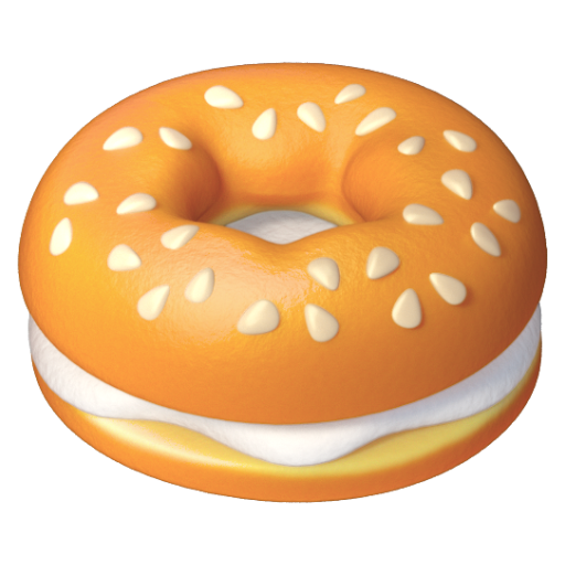 Emoji Bánh mỳ vòng 🥯 dạng 3D