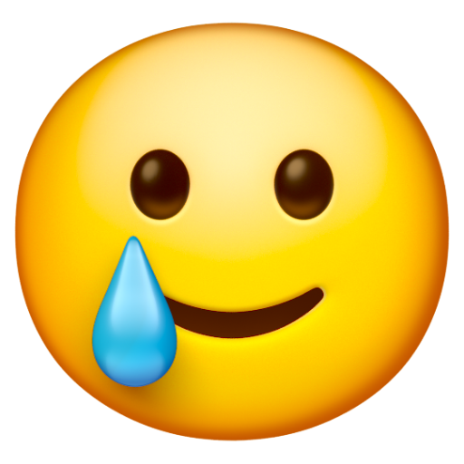Emoji Mặt cười với nước mắt 🥲 dạng 3D