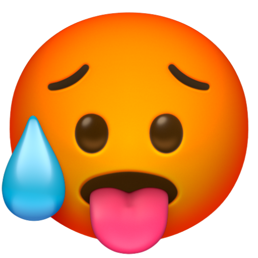 Emoji Mặt nóng 🥵 dạng 3D