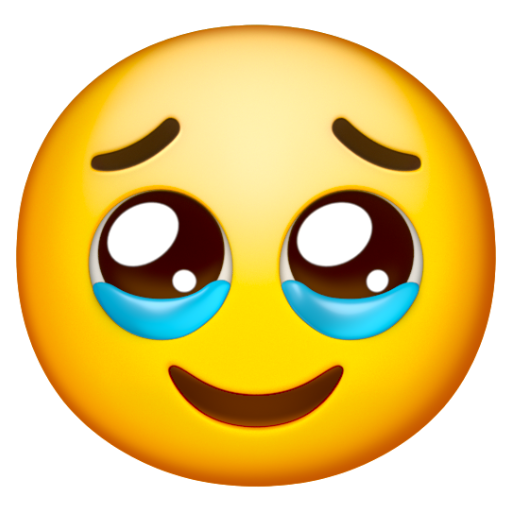 Emoji Mặt kìm nén nước mắt 🥹 dạng 3D