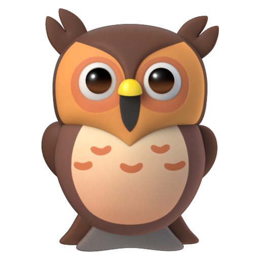 Emoji Cú 🦉 dạng 3D