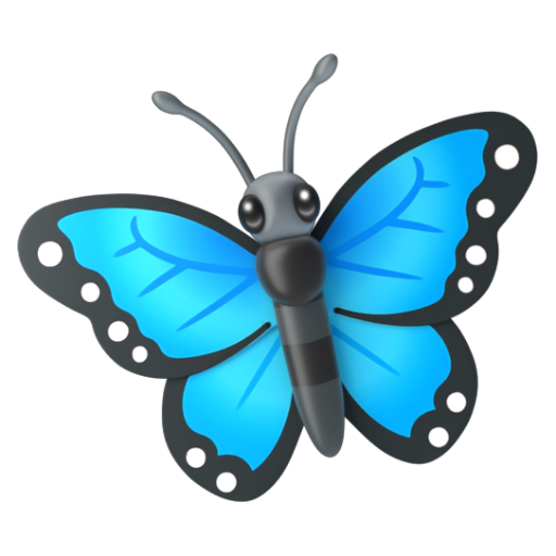 Emoji Bướm 🦋 dạng 3D