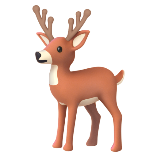 Emoji Hươu 🦌 dạng 3D