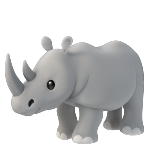 Emoji Tê giác 🦏 dạng 3D