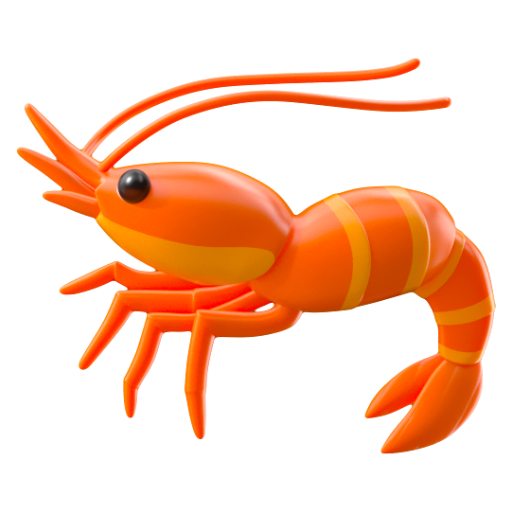 Emoji Tôm 🦐 dạng 3D