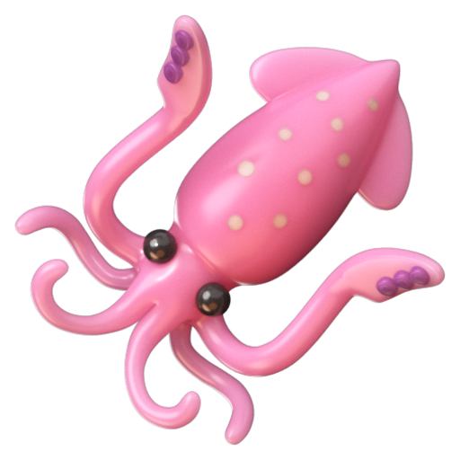Emoji Mực ống 🦑 dạng 3D