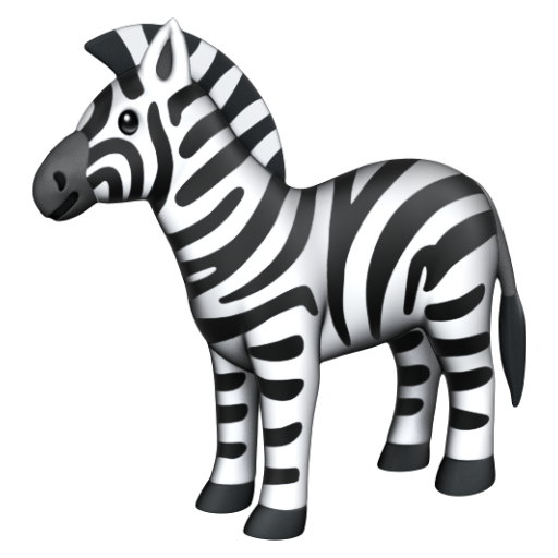 Emoji Ngựa vằn 🦓 dạng 3D