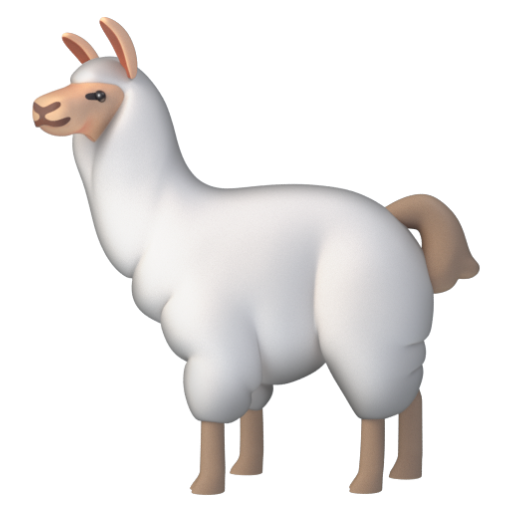 Emoji Lạc đà không bướu 🦙 dạng 3D