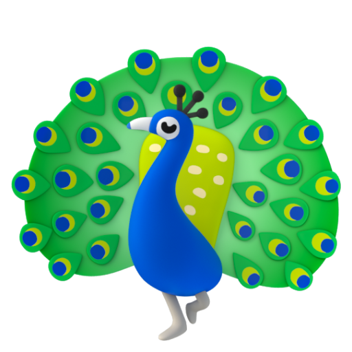 Emoji Con công 🦚 dạng 3D