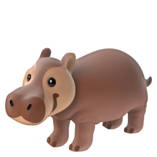 Emoji Hà mã 🦛 dạng 3D