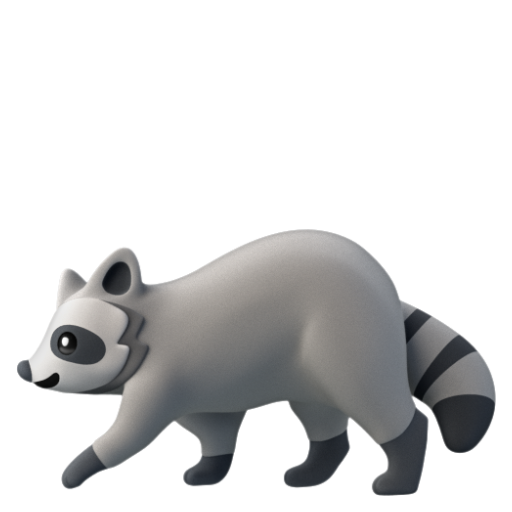Emoji Gấu trúc 🦝 dạng 3D