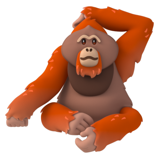 Emoji Đười ươi 🦧 dạng 3D