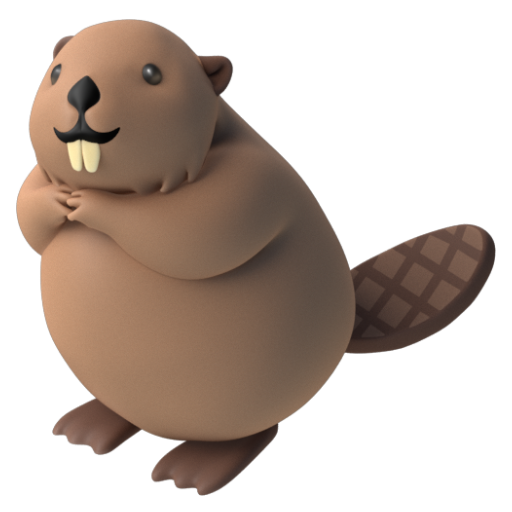 Emoji Hải ly 🦫 dạng 3D