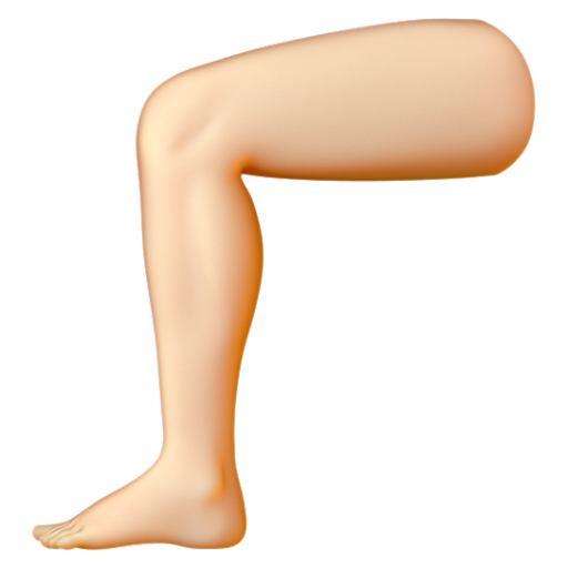 Emoji Chân: màu da sáng 🦵🏻 dạng 3D