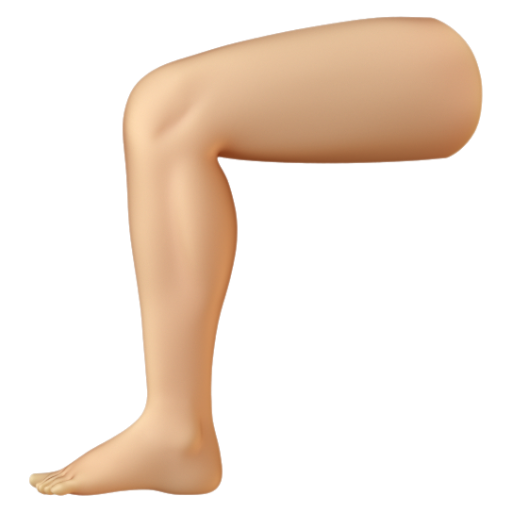 Emoji Chân: màu da sáng trung bình 🦵🏼 dạng 3D