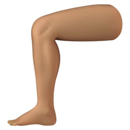 Emoji Chân: màu da trung bình 🦵🏽 dạng 3D