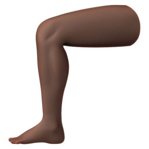 Emoji Chân: màu da tối 🦵🏿 dạng 3D