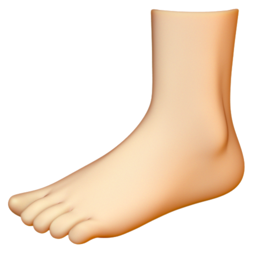 Emoji Bàn chân: màu da sáng 🦶🏻 dạng 3D