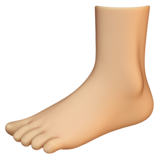 Emoji Bàn chân: màu da sáng trung bình 🦶🏼 dạng 3D
