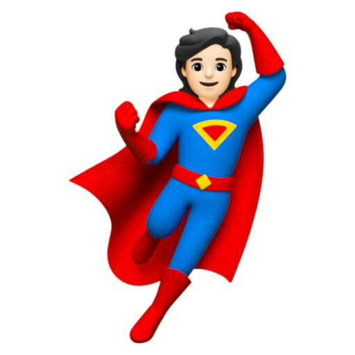 Emoji Siêu anh hùng: màu da sáng 🦸🏻 dạng 3D