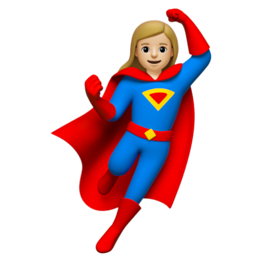 Emoji Nữ siêu anh hùng: màu da sáng trung bình 🦸🏼‍♀ dạng 3D