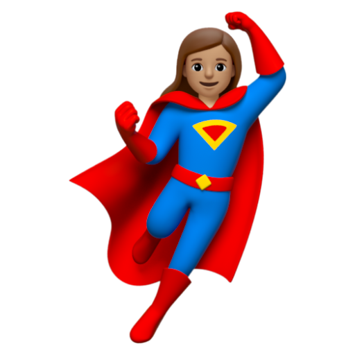 Emoji Nữ siêu anh hùng: màu da trung bình 🦸🏽‍♀ dạng 3D