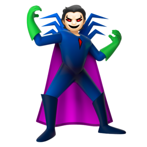 Emoji Nhân vật siêu phản diện: màu da sáng 🦹🏻 dạng 3D