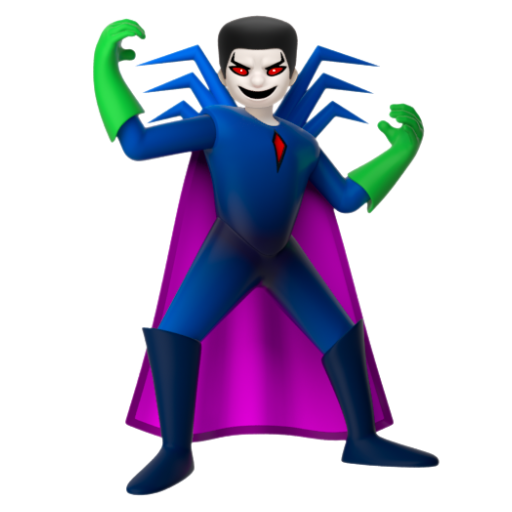 Emoji Nam siêu phản diện 🦹‍♂ dạng 3D