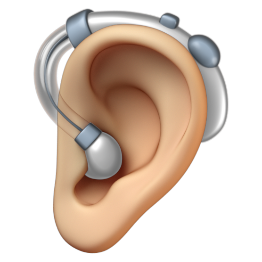 Emoji Tai đeo thiết bị trợ thính: màu da sáng trung bình 🦻🏼 dạng 3D