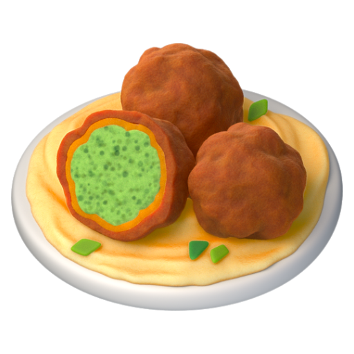 Emoji Bánh rán nhân gà 🧆 dạng 3D