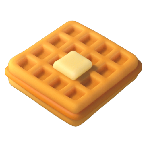 Emoji Bánh quế 🧇 dạng 3D