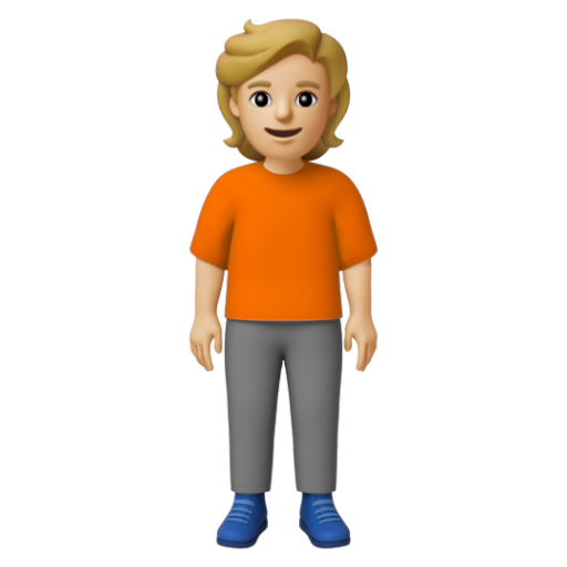 Emoji Người đứng: màu da sáng trung bình 🧍🏼 dạng 3D